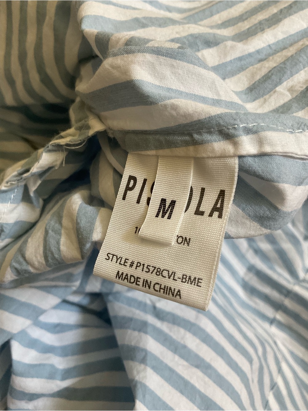 pistola Blue and White Striped Smocked Neck Top - Picture 3 of 6